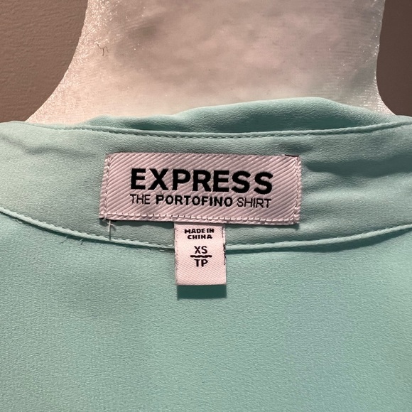 Express Portofino Shirt with Convertible Sleeves, green, XS - Picture 7 of 7